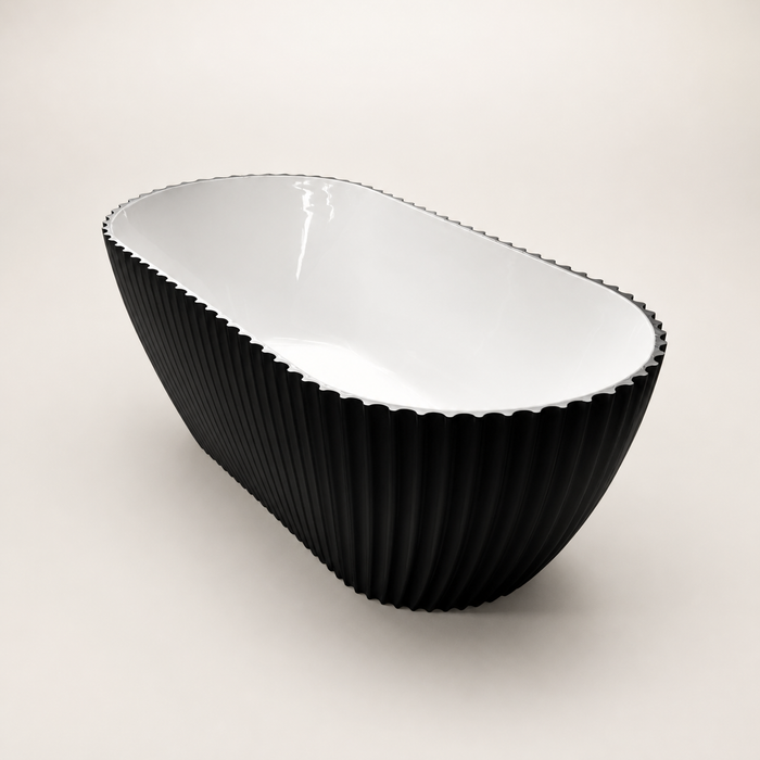 Anora Matt Black White Bath - view 1