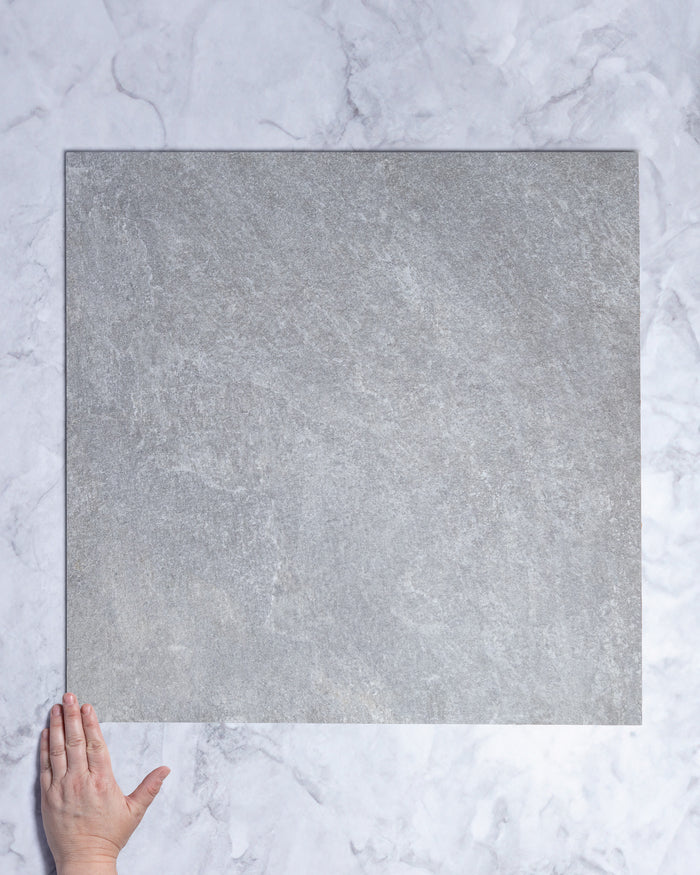 Arkiquartz Titanium Stone Look Italian Porcelain Tile 600x600mm tile, view 1 - Tile Touch