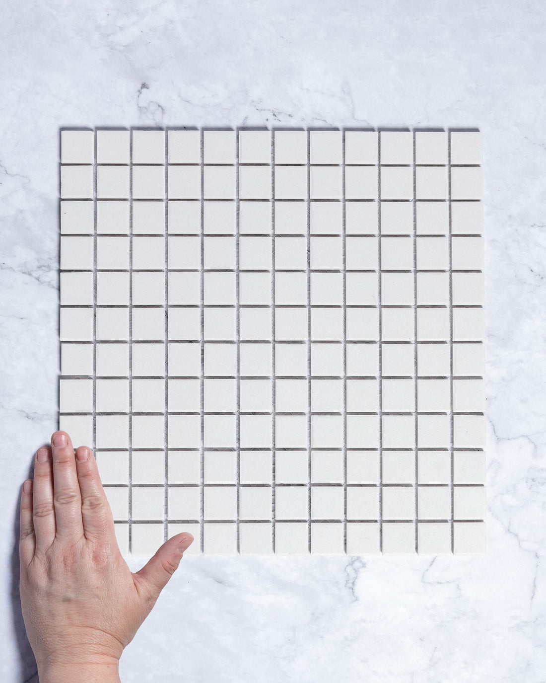 Bridges MINI Ivory Unglazed Square Mosaic Tile 23x23mm tile, view 1 - Tile Touch