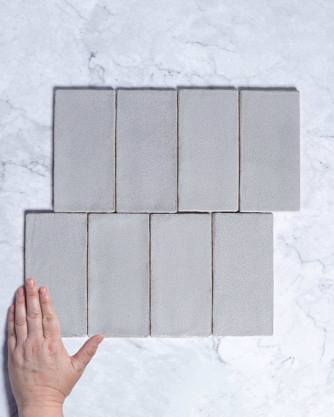 Exville Silver Grey Gloss Spanish Tile 75x150mm tile, view 1 - Tile Touch