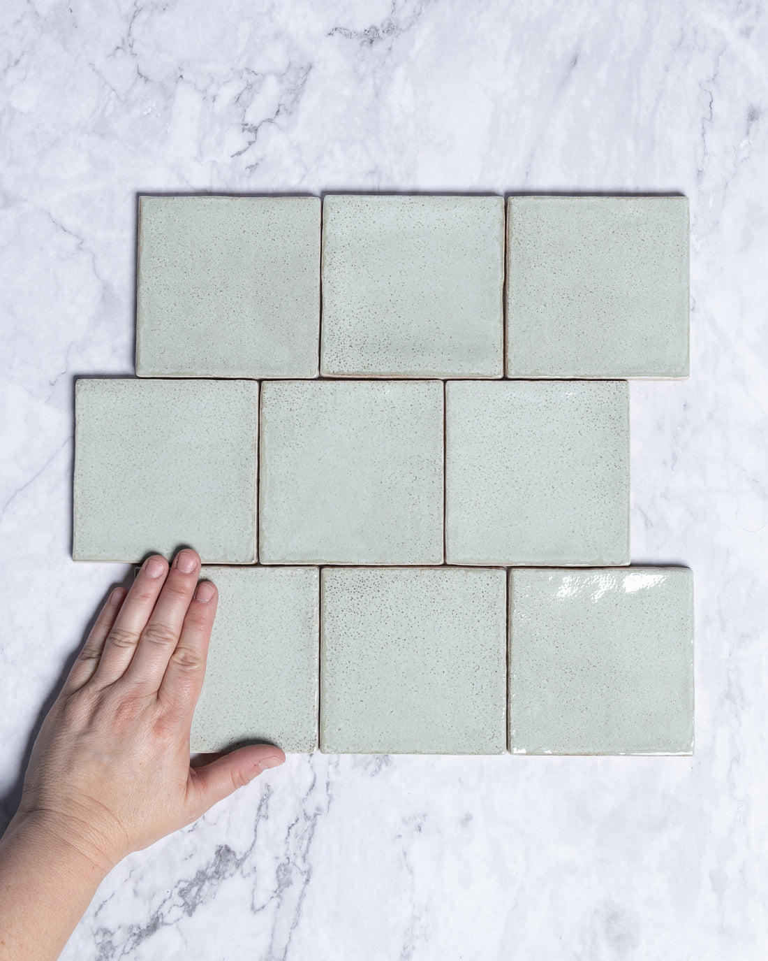 Exville Mint Green Gloss Spanish Tile 100x100mm tile, view 1 - Tile Touch