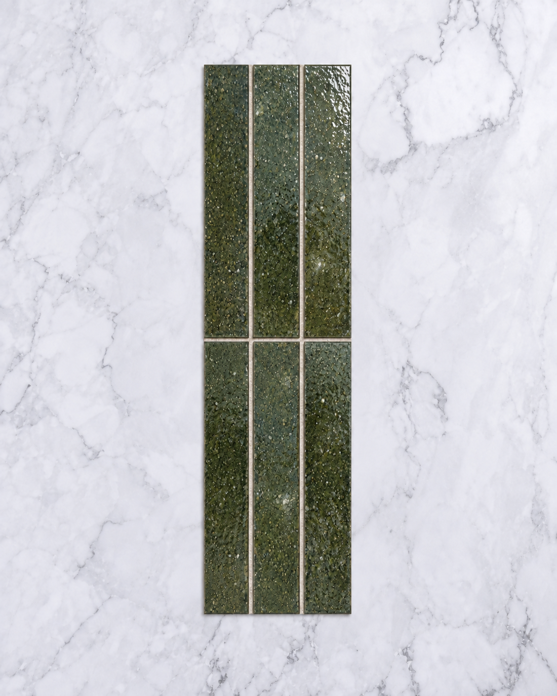 Hatsu Long Brick Oribe Green Hand Glazed Japanese Tile tile - Tile Touch