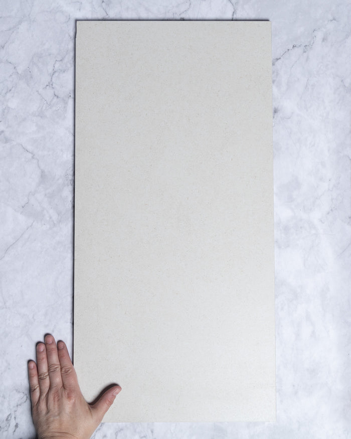 Hickory Ivory Plain Matt Porcelain Tile 300 x 600mm tile, view 1 - Tile Touch