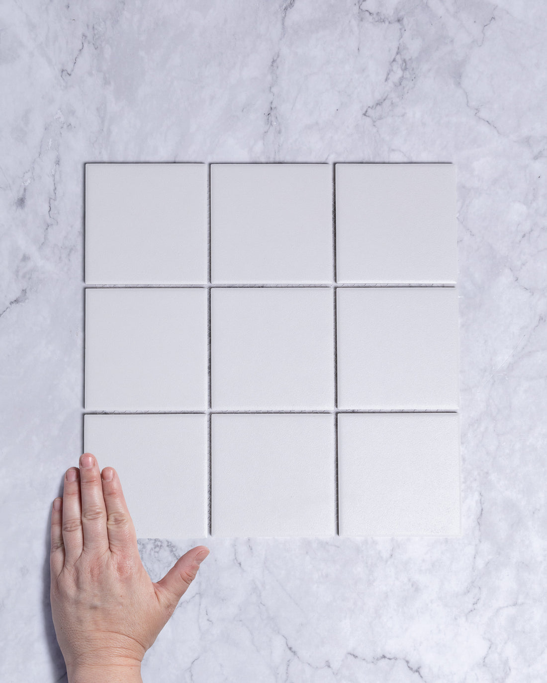 Bridges Ivory Unglazed Full Body Porcelain Square Mosaic Tile 97x97mm tile, view 1 - Tile Touch