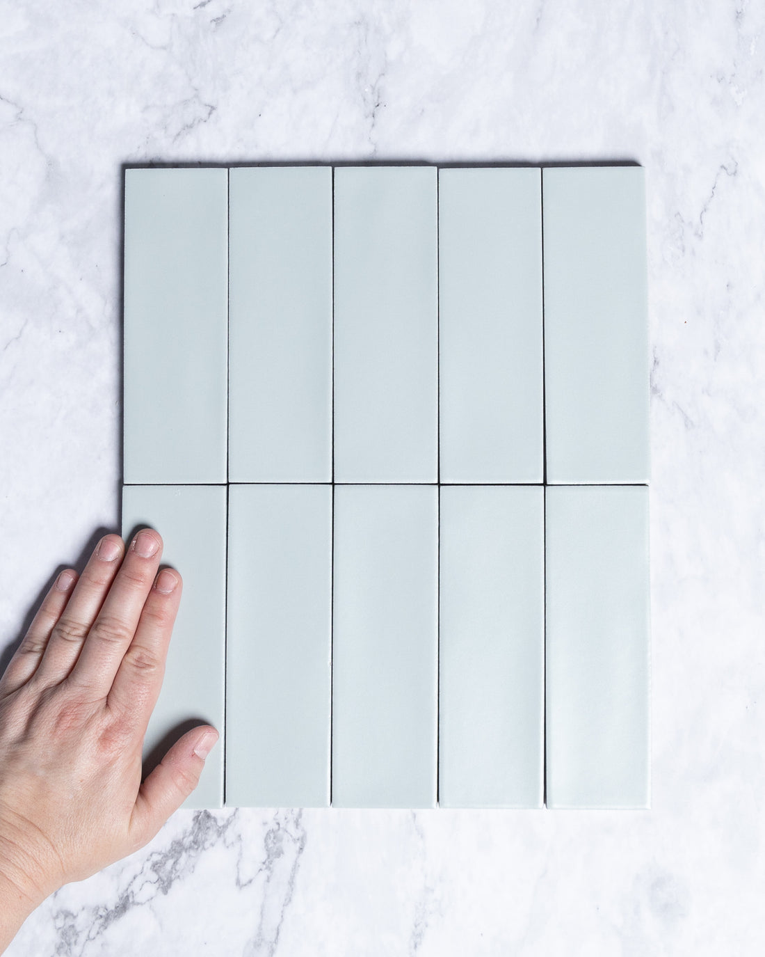 Kent Italian Matt Tile Sky Blue 50x150mm tile, view 1 - Tile Touch