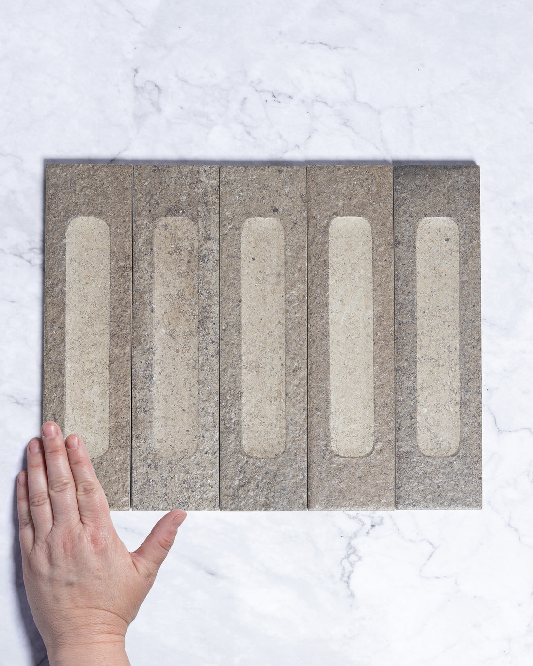 London Mini Bricks Italian Porcelain Tile 60x240mm Moss Green Décor tile, view 1 - Tile Touch