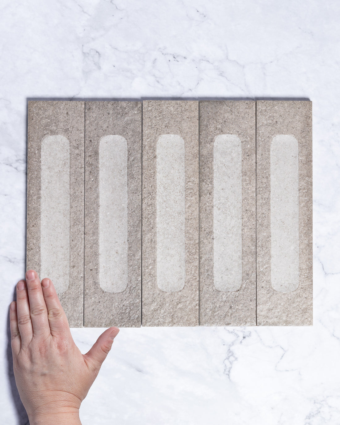 London Mini Bricks Italian Porcelain Tile 60x240mm Smoke Décor tile, view 1 - Tile Touch