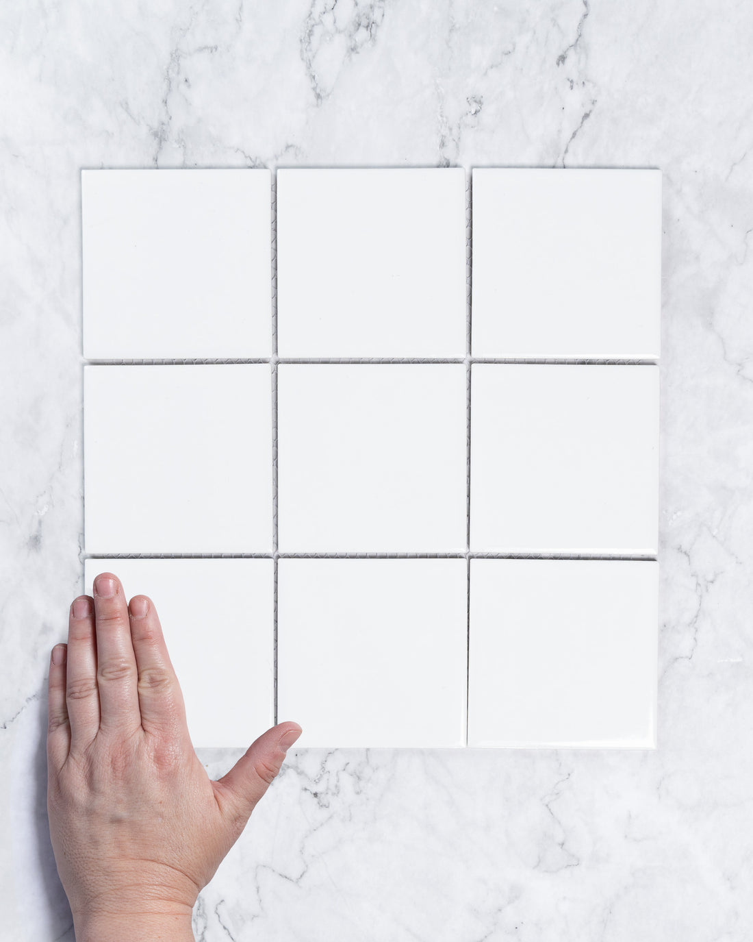 Vasta Plain White Gloss Square Mosaic tile, view 1 - Tile Touch