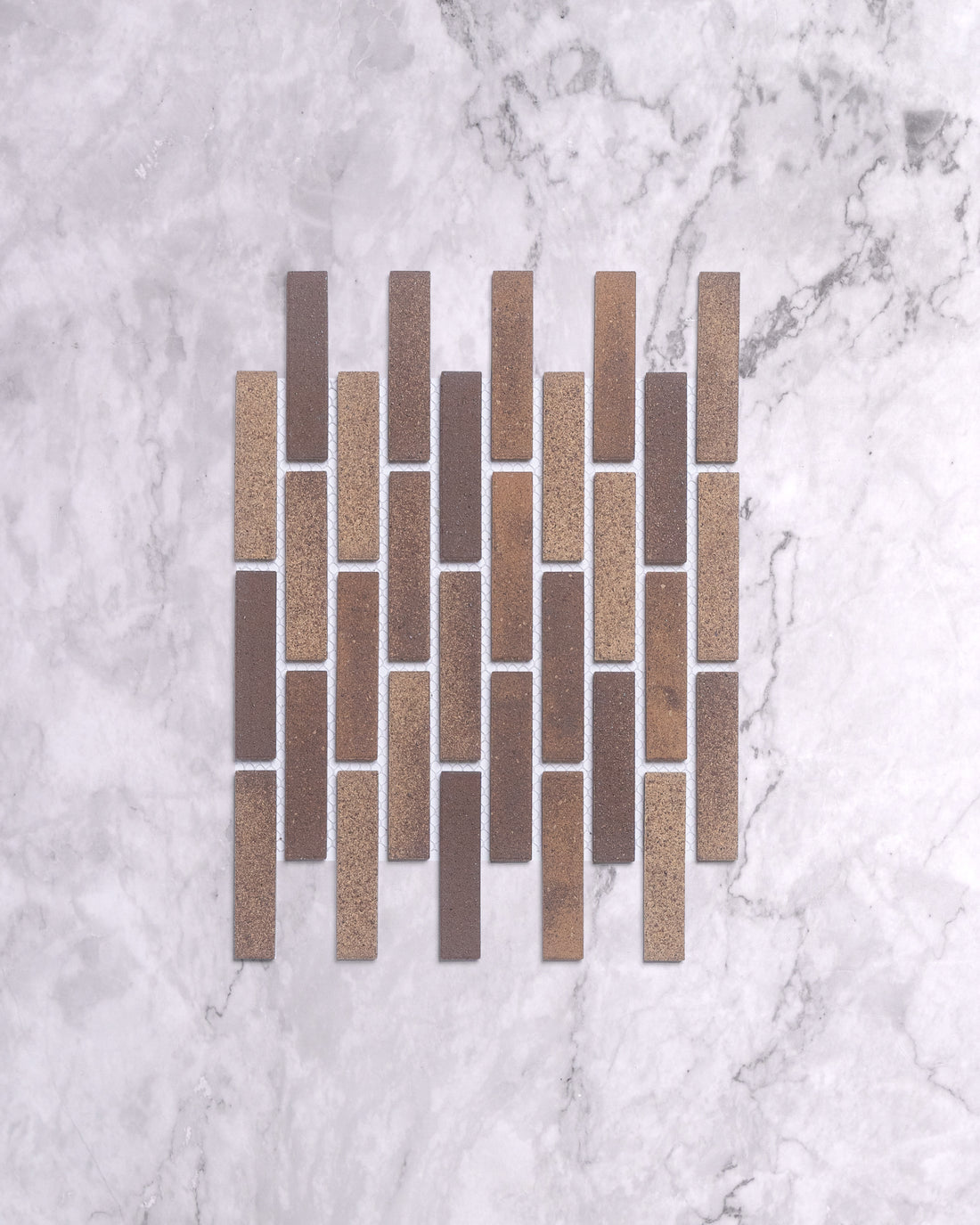 Slender SL-03 Dark Red Japanese Textured Mosaic Tile