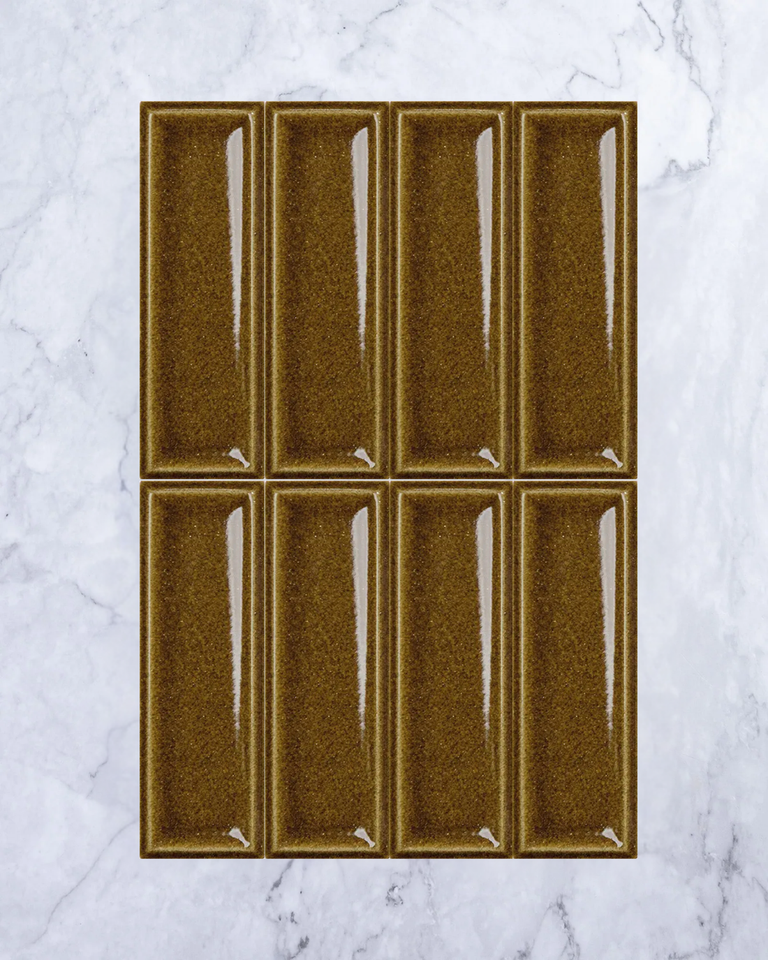 Yuki Bevelled Ambar Dark 50x150mm tile - Tile Touch