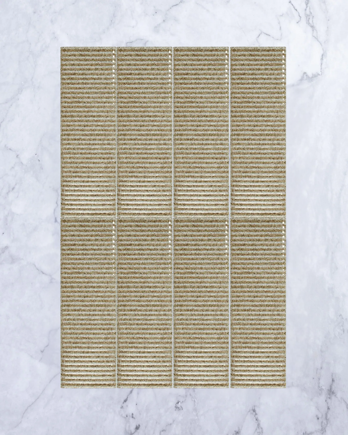Yuki Ribbed Sparkle Dark 50x150mm tile - Tile Touch