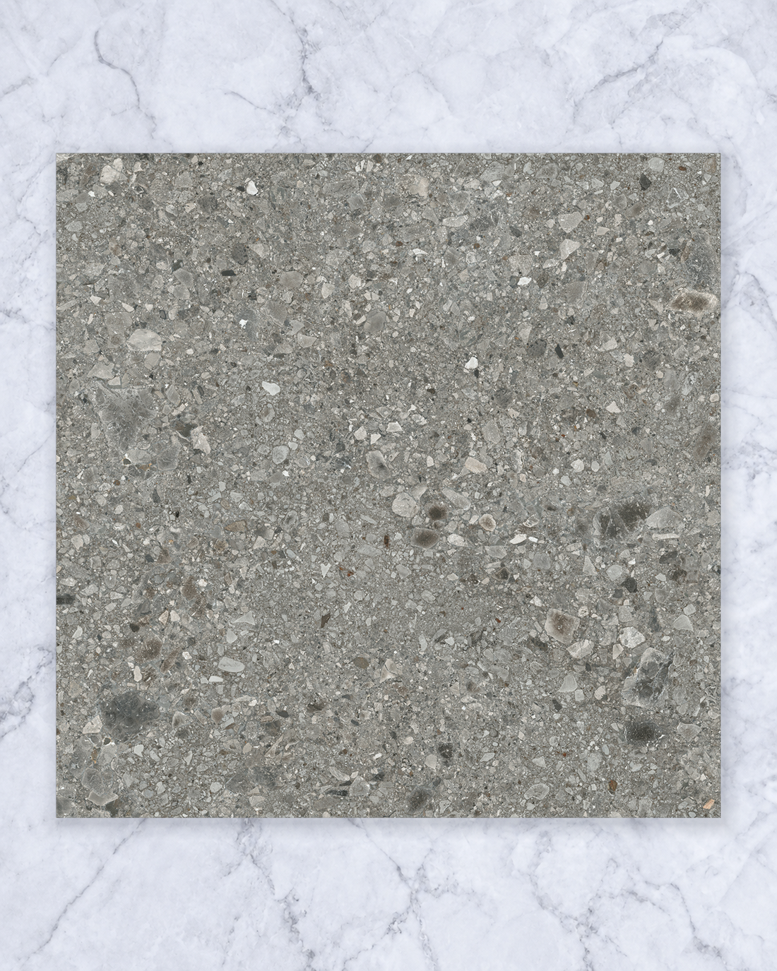 Colato Dark Grey Terrazzo Look Matt 600x600mm