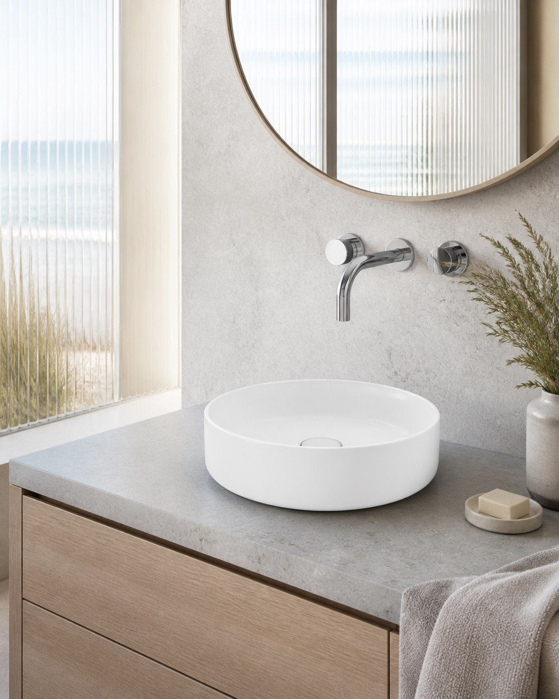Basins in a finished bathroom