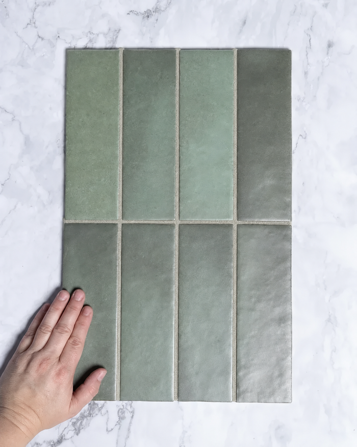 Rimtou Olive Green Subway Matt Tile 65x200mm