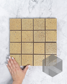  Hatsu Square Wheat Mustard Japanese Hand Crafted Mosaic Tile 72x72mm