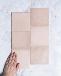 Rimtou Dusty Pink Matt Tile 132x132mm tile, view 1 - Tile Touch