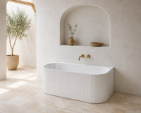 Aria Gloss White Bath tile, view 7 - Tile Touch