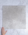 Apex Grey Travertine Look Porcelain Tile Matt 600x600mm