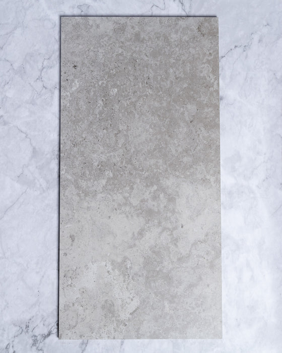 Apex Grey Travertine Look Porcelain Tile Matt 300 x 600mm