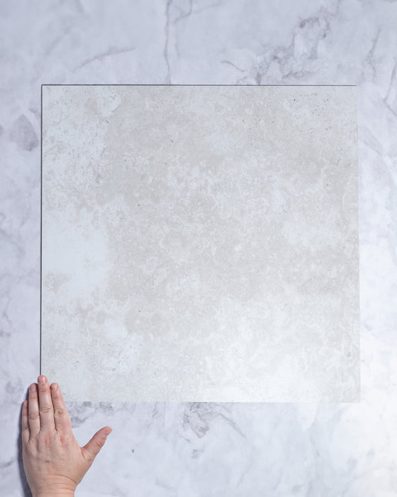 Apex Ivory Travertine Look Porcelain Tile Matt 600x600mm