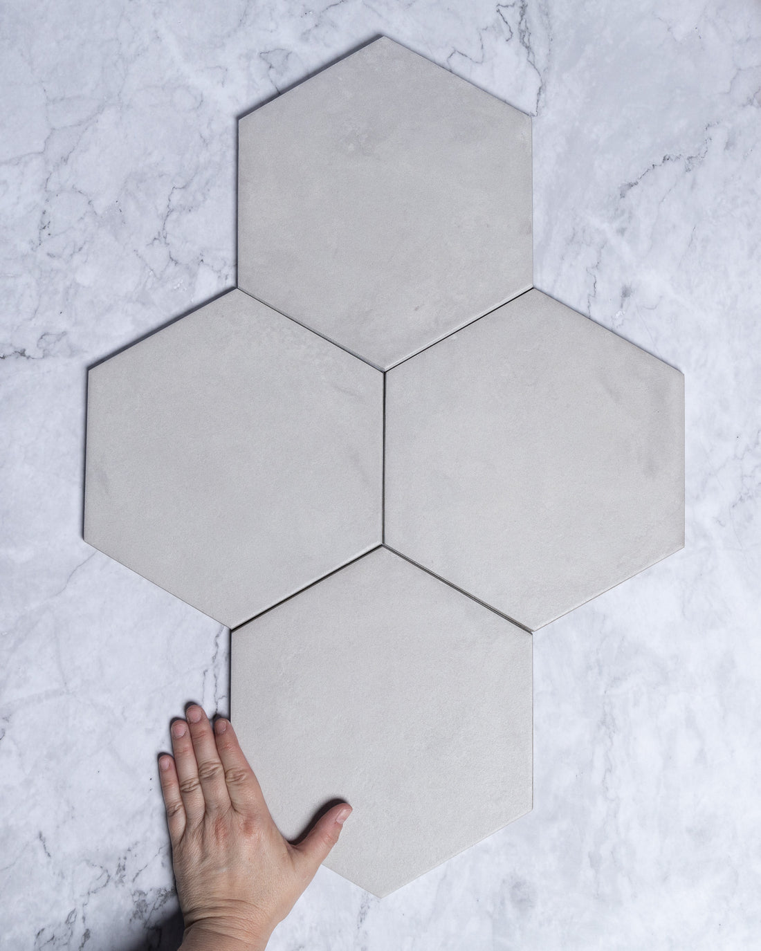 Arden Grey Italian Porcelain Tile Matt Hexagon 250x216mm tile, view 1 - Tile Touch