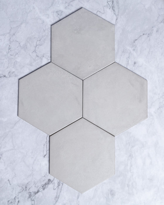 Arden Grey Italian Porcelain Tile Matt Hexagon 250x216mm