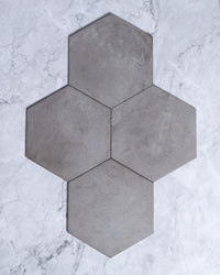 Arden Smoke Italian Porcelain Tile Matt Hexagon 250x216mm tile, view 2 - Tile Touch