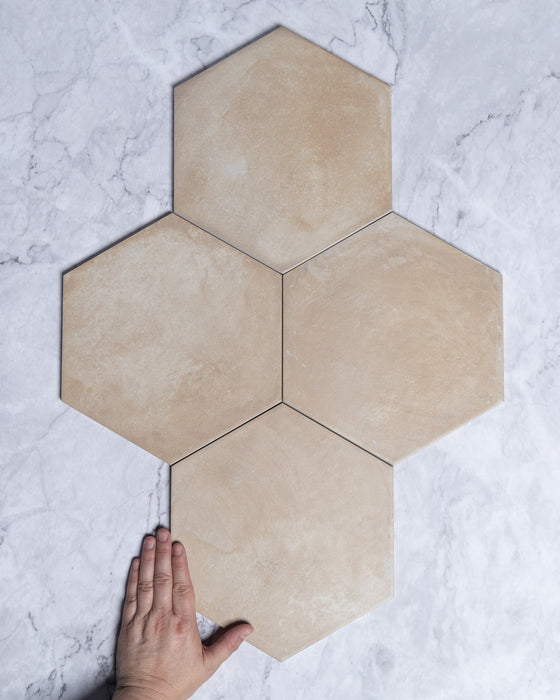 Arden Terracotta Blush Italian Porcelain Tile Matt Hexagon 250x216mm