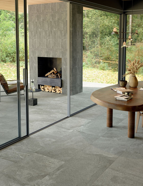 Arkiquartz Titanium Stone Look Italian Porcelain Tile 600x600mm