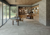 Arkiquartz Titanium Stone Look Italian Porcelain Tile 600x600mm tile, view 3 - Tile Touch