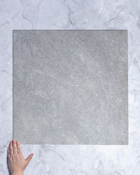 Arkiquartz Titanium Stone Look Italian Porcelain Tile 600x600mm tile, view 1 - Tile Touch