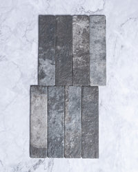 Ashcroft Charcoal Brick Look Italian Porcelain Tile 60 x 250mm tile, view 2 - Tile Touch
