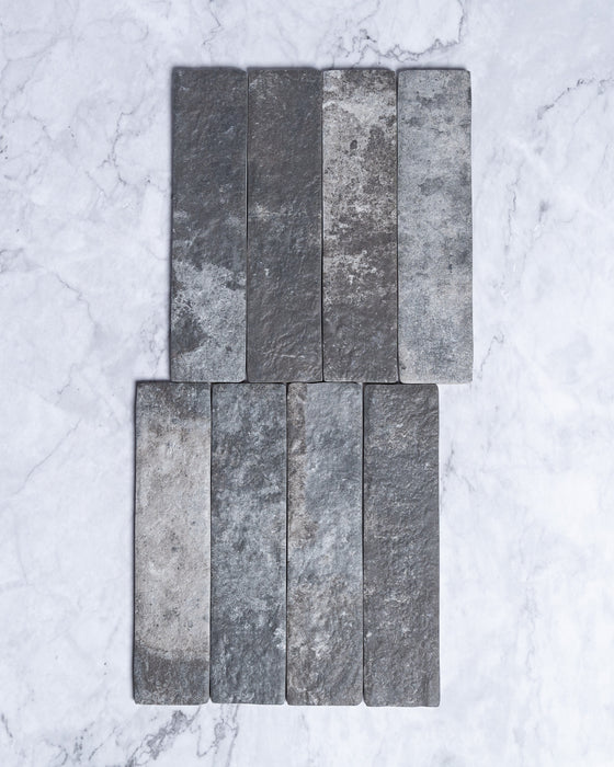 Ashcroft Charcoal Brick Look Italian Porcelain Tile 60 x 250mm