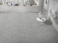 Bourke Grey Terrazzo Look Porcelain Tile Matt 600x600mm tile, view 5 - Tile Touch