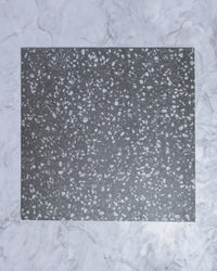 Bourke Charcoal Terrazzo Look Porcelain Tile Matt 600x600mm tile, view 2 - Tile Touch