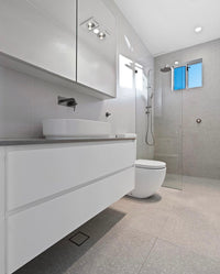 Bourke Grey Terrazzo Look Porcelain Tile Matt 600x600mm tile, view 3 - Tile Touch