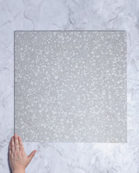 Bourke Grey Terrazzo Look Porcelain Tile Matt 600x600mm tile, view 1 - Tile Touch