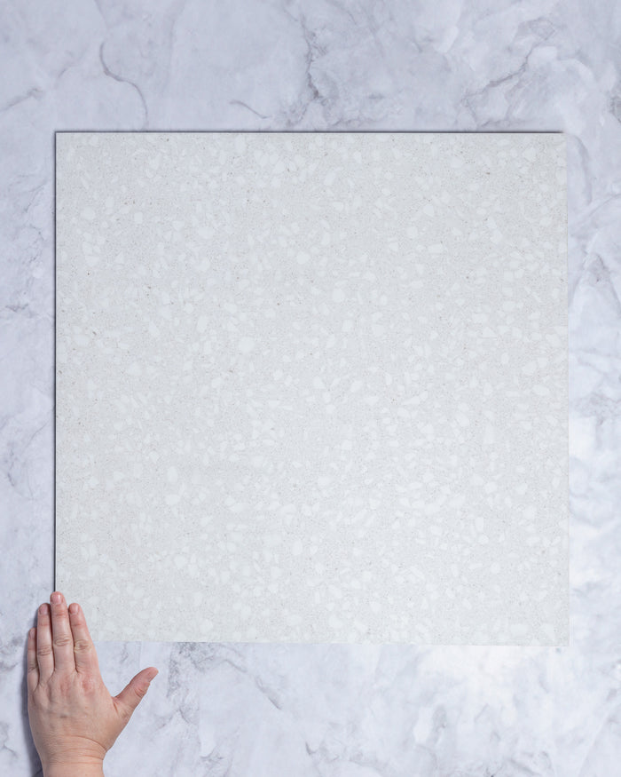Bourke White Terrazzo Look Porcelain Tile Matt 600x600mm