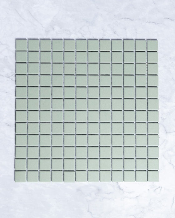 Bridges MINI Army Green Unglazed Full Body Porcelain Square Mosaic Tile 23 x 23mm