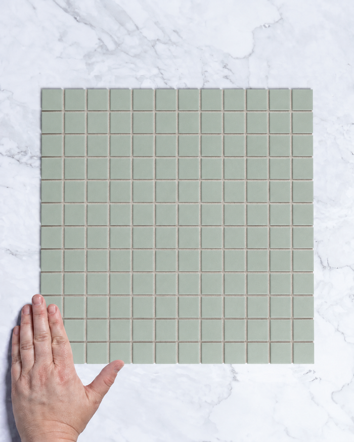 Bridges MINI Army Green Unglazed Full Body Porcelain Square Mosaic Tile 23 x 23mm