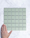Bridges Army Green Unglazed Full Body Porcelain Square Mosaic Tile 48 x 48mm
