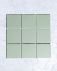 Bridges Army Green Unglazed Full Body Porcelain Square Mosaic Tile 97x97mm tile, view 2 - Tile Touch