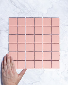  Bridges Coral Pink Unglazed Full Body Porcelain Square Mosaic Tile 48 x 48mm