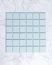 Bridges Duck Egg Blue Unglazed Full Body Porcelain Square Mosaic Tile 48 x 48mm tile, view 2 - Tile Touch
