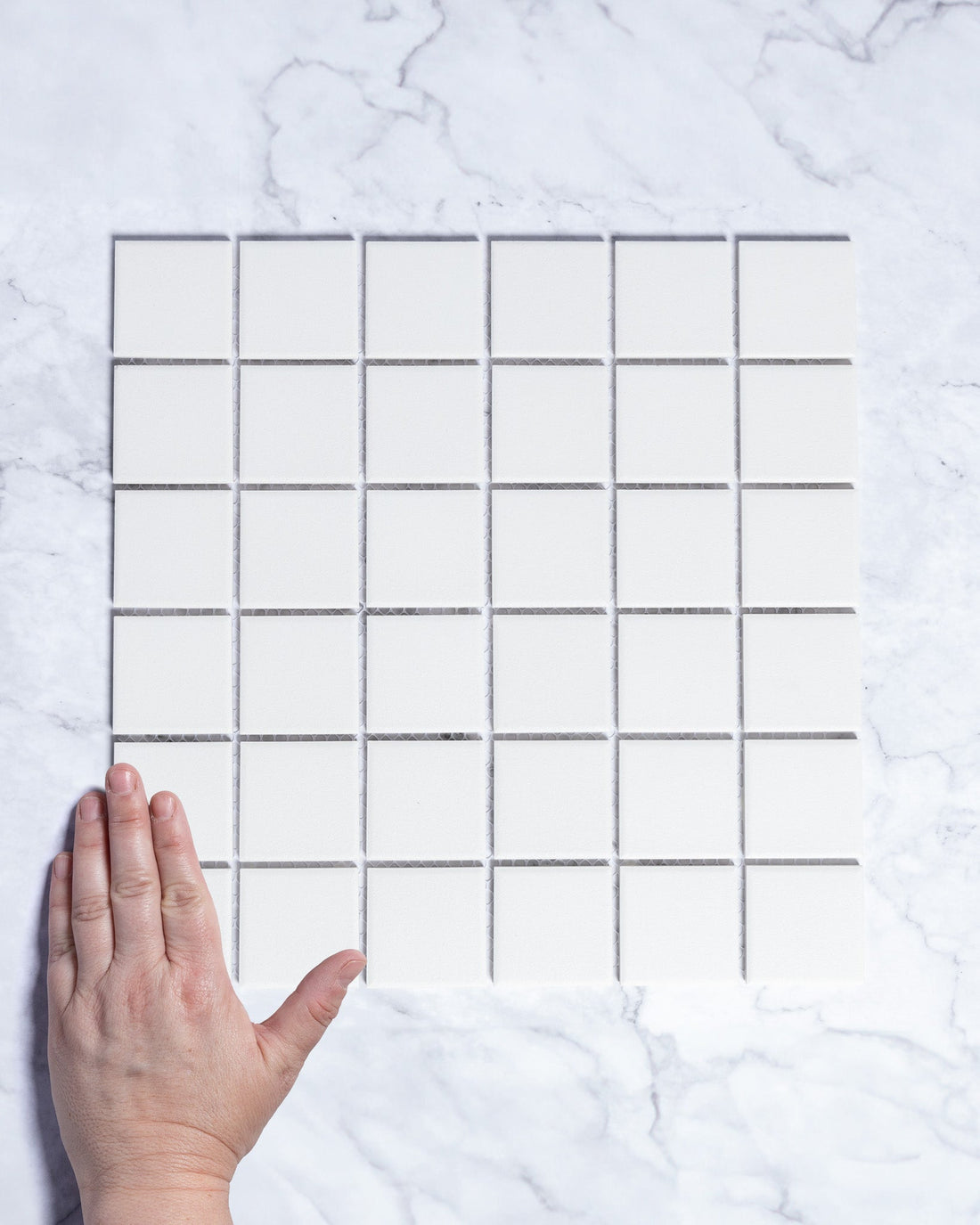 Bridges Ivory Unglazed Full Body Porcelain Square Mosaic Tile 48 x 48mm tile, view 1 - Tile Touch