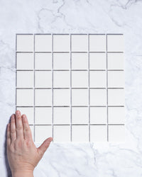 Bridges Ivory Unglazed Full Body Porcelain Square Mosaic Tile 48 x 48mm tile, view 1 - Tile Touch