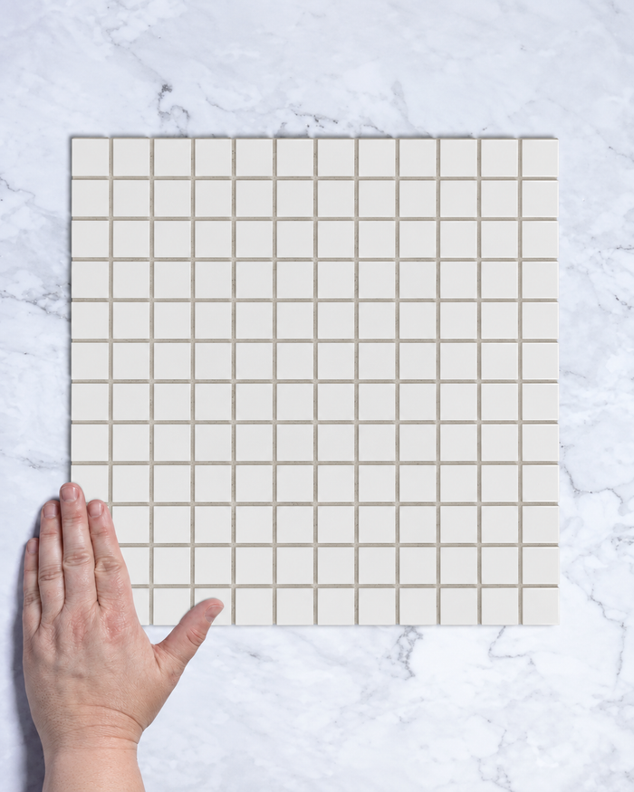 Bridges MINI Ivory Unglazed Square Mosaic Tile 23x23mm