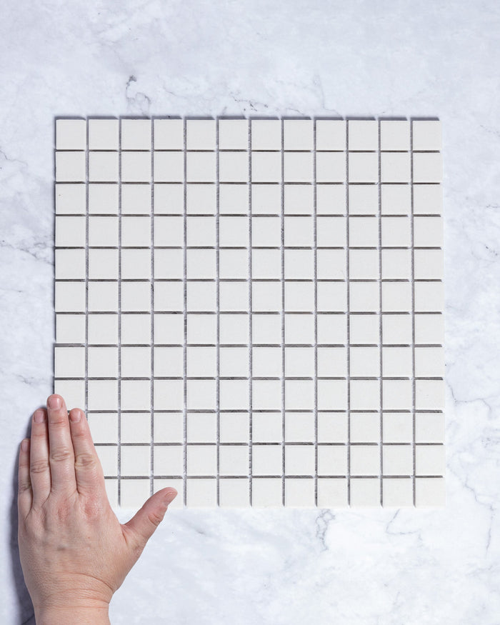Bridges MINI Ivory Unglazed Square Mosaic Tile 23x23mm