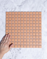 Bridges MINI Terracotta Orange Unglazed Full Body Mosaic 23x23mm tile, view 1 - Tile Touch