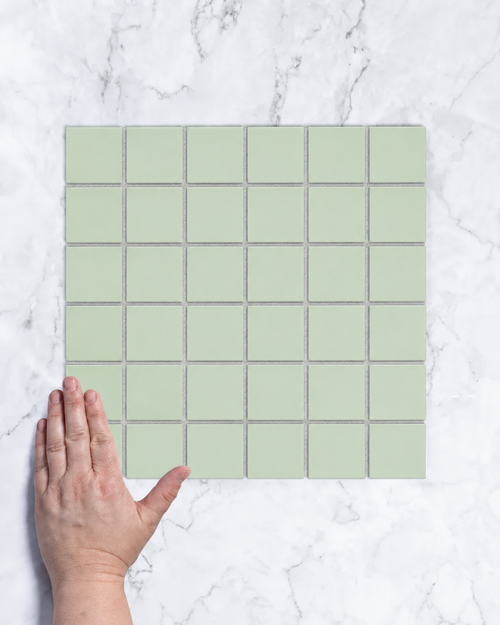 Bridges Mint Green Unglazed Full Body Porcelain Square Mosaic Tile 48 x 48mm